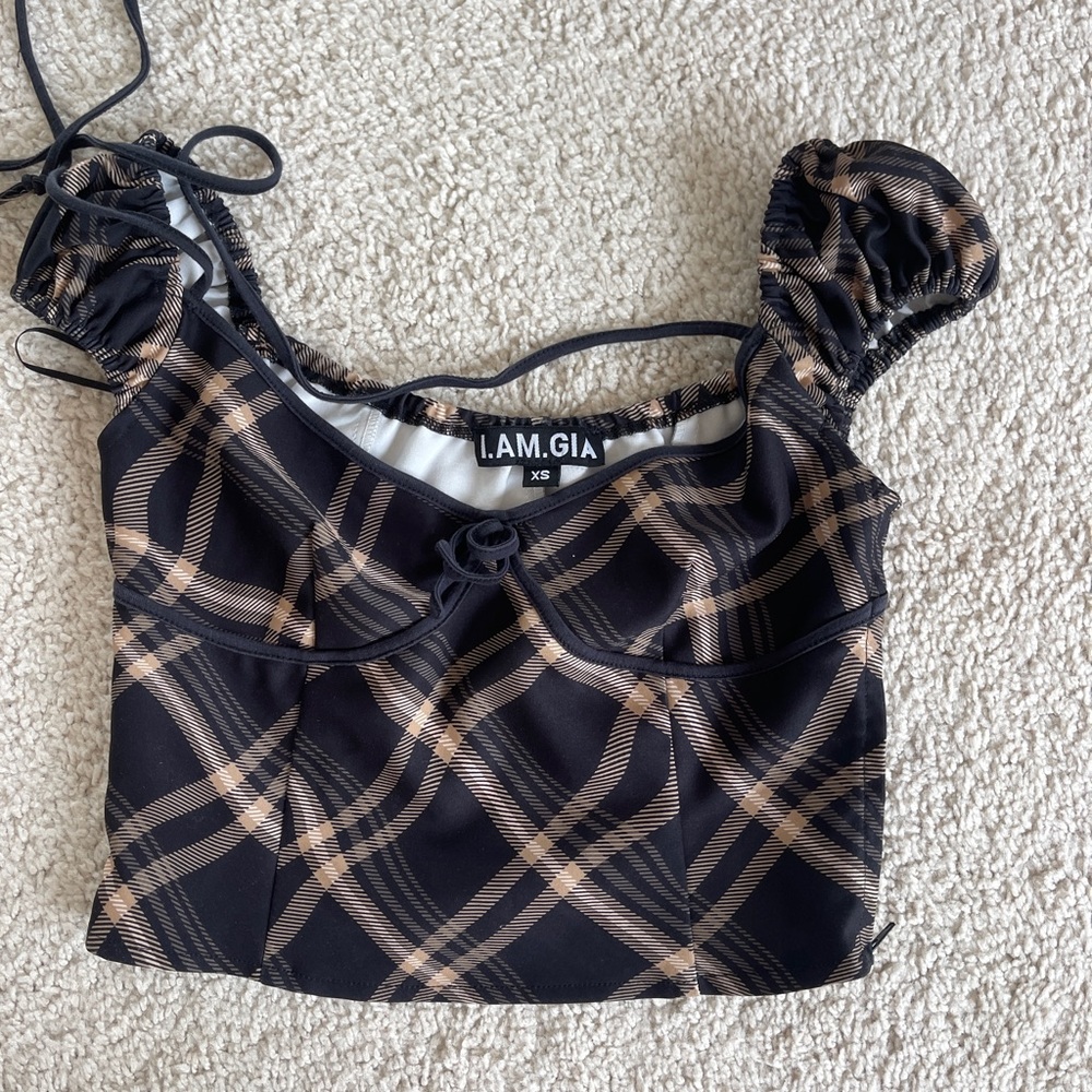 I.am.gia black printed top